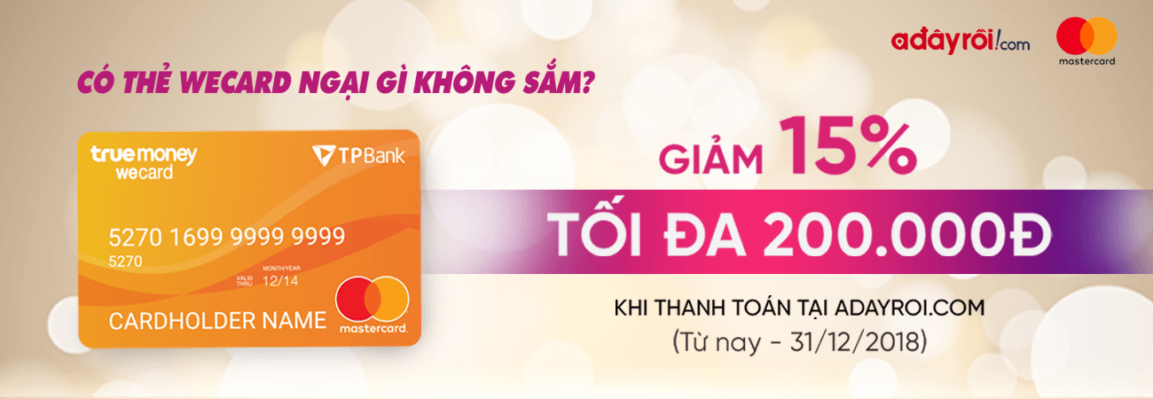 Giảm đến 200K khi mua hàng Adayroi qua WeCard