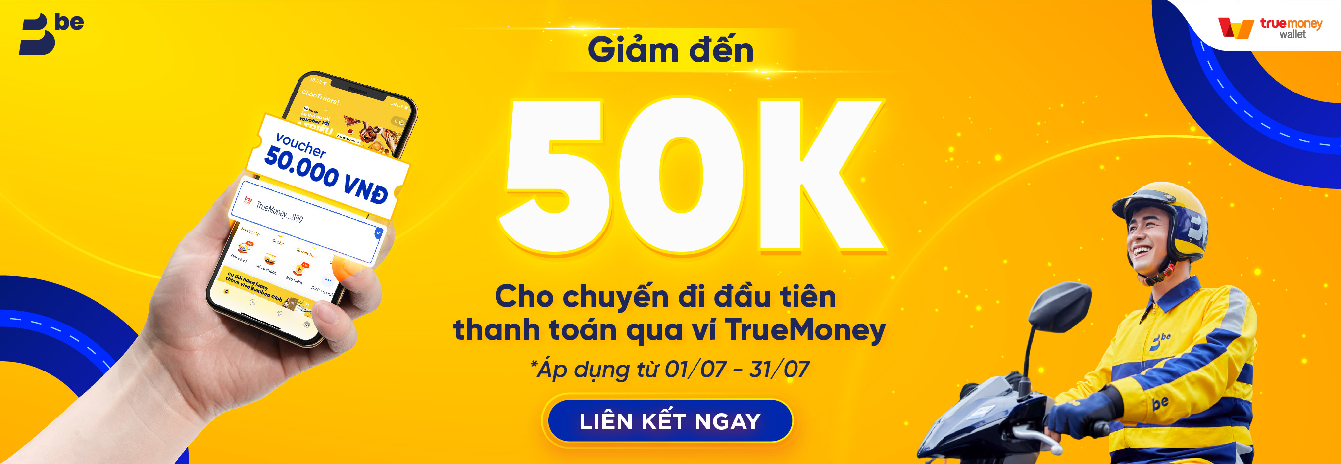 TRUEMONEY TẶNG 50K ĐẶT CHUYẾN BE ĐẦU TIÊN